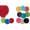 imageDII Classic Woven Tabletop Collection IndoorOutdoor Placemat Set Round 15quot Diameter White 6 PieceTango Red