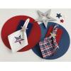 imageDII Classic Woven Tabletop Collection IndoorOutdoor Placemat Set Round 15quot Diameter White 6 PieceTango Red