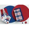imageDII Classic Woven Tabletop Collection IndoorOutdoor Placemat Set Round 15quot Diameter White 6 PieceTango Red