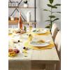 imageDII Classic Woven Tabletop Collection IndoorOutdoor Placemat Set Round 15quot Diameter White 6 PieceYellow
