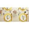 imageDII Classic Woven Tabletop Collection IndoorOutdoor Placemat Set Round 15quot Diameter White 6 PieceYellow