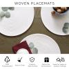 imageDII Classic Woven Tabletop Collection IndoorOutdoor Placemat Set Round 15quot Diameter White 6 PieceYellow
