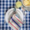 imageDII Cotton Napkin Set Machine Washable Everyday Basic 20x20 Pink ampamp White Gingham 6 CountBasic Stripe