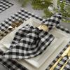 imageDII Cotton Napkin Set Machine Washable Everyday Basic 20x20 Pink ampamp White Gingham 6 CountBlack  White Gingham