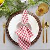 imageDII Cotton Napkin Set Machine Washable Everyday Basic 20x20 Pink ampamp White Gingham 6 CountTango Red Gingham
