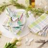 imageDII Cotton Plaid Napkin Set Machine Washable 20x20 Spring Time 6 CountSpring Time
