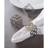 imageDII Decorative Geometric Napkin Ring Set Die Cut Square Silver 6 CountDie Cut Square Silver