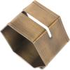 imageDII Decorative Geometric Napkin Ring Set Die Cut Square Silver 6 CountPlace Card Holder Brass