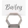 imageDII Decorative Geometric Napkin Ring Set Die Cut Square Silver 6 CountPlace Card Holder Brass
