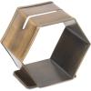 imageDII Decorative Geometric Napkin Ring Set Die Cut Square Silver 6 CountPlace Card Holder Brass