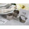 imageDII Decorative Geometric Napkin Ring Set Die Cut Square Silver 6 CountPlace Card Holder Silver