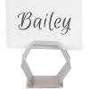 imageDII Decorative Geometric Napkin Ring Set Die Cut Square Silver 6 CountPlace Card Holder Silver
