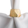 imageDII Decorative Geometric Napkin Ring Set Die Cut Square Silver 6 CountTriangle Band Gold