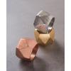 imageDII Decorative Geometric Napkin Ring Set Die Cut Square Silver 6 CountTriangle Band Gold
