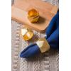 imageDII Decorative Geometric Napkin Ring Set Die Cut Square Silver 6 CountTriangle Band Gold