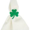 imageDII Decorative Unique Novelty Napkin Ring Set Gold Pineapple 6 CountSt Patricks Shamrock