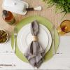 imageDII Everyday Collection Fringed Solid Tabletop Placemat Set Pumpkin Spice 6 PieceGray