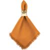 imageDII Everyday Collection Fringed Solid Tabletop Placemat Set Pumpkin Spice 6 PiecePumpkin Spice