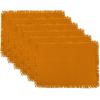 imageDII Everyday Collection Fringed Solid Tabletop Placemat Set Pumpkin Spice 6 PiecePumpkin Spice