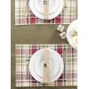 imageDII Fall ampamp Thanksgiving Dining Table Dcor Reusable Cotton Fabric Table Runner 13x36 Rustic Homespun PlaidPlacemat Set  13x19