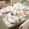 imageDII Fall ampamp Thanksgiving Dining Table Dcor Reusable Cotton Fabric Table Runner 13x36 Rustic Homespun PlaidPlacemat Set  13x19