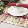 imageDII Fall ampamp Thanksgiving Dining Table Dcor Reusable Cotton Fabric Table Runner 13x36 Rustic Homespun PlaidPlacemat Set  13x19