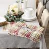 imageDII Fall ampamp Thanksgiving Dining Table Dcor Reusable Cotton Fabric Table Runner 13x36 Rustic Homespun PlaidPlacemat Set  13x19