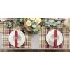imageDII Fall ampamp Thanksgiving Dining Table Dcor Reusable Cotton Fabric Table Runner 13x36 Rustic Homespun PlaidPlacemat Set  13x19