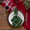 imageDII French Stripe Tabletop Collection Farmhouse Style Dining Table Linen Napkin Set 20x20 TaupeWhite 6 PieceBalsam Green
