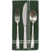 imageDII French Stripe Tabletop Collection Farmhouse Style Dining Table Linen Napkin Set 20x20 TaupeWhite 6 PieceBalsam Green