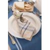 imageDII French Stripe Tabletop Collection Farmhouse Style Dining Table Linen Napkin Set 20x20 TaupeWhite 6 PieceTaupeBlue