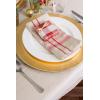imageDII French Stripe Tabletop Collection Farmhouse Style Dining Table Linen Napkin Set 20x20 TaupeWhite 6 PieceTaupeRed