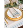imageDII French Stripe Tabletop Collection Farmhouse Style Dining Table Linen Napkin Set 20x20 TaupeWhite 6 PieceTaupeTeal