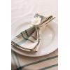 imageDII French Stripe Tabletop Collection Farmhouse Style Dining Table Linen Napkin Set 20x20 TaupeWhite 6 PieceTaupeTeal