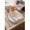 imageDII French Stripe Tabletop Collection Farmhouse Style Dining Table Linen Napkin Set 20x20 TaupeWhite 6 PieceWhite Chambray
