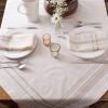 imageDII French Stripe Tabletop Collection Farmhouse Style Dining Table Linen Napkin Set 20x20 TaupeWhite 6 PieceWhite Chambray