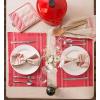 imageDII French Stripe Tabletop Collection Farmhouse Style Dining Table Linen Placemat Set 13x19 Blue Chambray 6 PieceRed Chambray