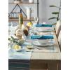 imageDII French Stripe Tabletop Collection Farmhouse Style Dining Table Linen Placemat Set 13x19 Blue Chambray 6 PieceTaupeTeal
