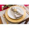 imageDII French Stripe Tabletop Collection Farmhouse Style Dining Table Linen Placemat Set 13x19 Blue Chambray 6 PieceTaupeWhite