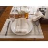 imageDII French Stripe Tabletop Collection Farmhouse Style Dining Table Linen Placemat Set 13x19 Blue Chambray 6 PieceWhite Chambray