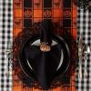 imageDII Halloween Party Tabletop Decor Reusable ampamp Machine Washable Cotton Fabric Napkin Set 20x20 Black Skull Damask 6 PieceBlack  Orange Buffalo Check