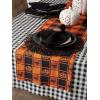 imageDII Halloween Party Tabletop Decor Reusable ampamp Machine Washable Cotton Fabric Napkin Set 20x20 Black Skull Damask 6 PieceBlack  Orange Buffalo Check