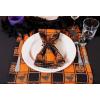 imageDII Halloween Party Tabletop Decor Reusable ampamp Machine Washable Cotton Fabric Napkin Set 20x20 Black Skull Damask 6 PieceBlack  Orange Buffalo Check
