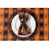 imageDII Halloween Party Tabletop Decor Reusable ampamp Machine Washable Cotton Fabric Napkin Set 20x20 Black Skull Damask 6 PieceBlack  Orange Buffalo Check