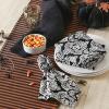 imageDII Halloween Party Tabletop Decor Reusable ampamp Machine Washable Cotton Fabric Napkin Set 20x20 Black Skull Damask 6 PieceBlack Skull Damask