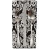 imageDII Halloween Party Tabletop Decor Reusable ampamp Machine Washable Cotton Fabric Napkin Set 20x20 Black Skull Damask 6 PieceBlack Skull Damask
