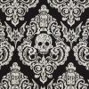 imageDII Halloween Party Tabletop Decor Reusable ampamp Machine Washable Cotton Fabric Napkin Set 20x20 Black Skull Damask 6 PieceBlack Skull Damask