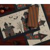 imageDII Halloween Party Tabletop Decor Reusable ampamp Machine Washable Cotton Fabric Napkin Set 20x20 Black Skull Damask 6 PieceCreepy Haunted House