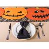 imageDII Halloween Party Tabletop Decor Reusable ampamp Machine Washable Cotton Fabric Napkin Set 20x20 Black Skull Damask 6 PieceJack O Lantern