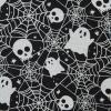 imageDII Halloween Party Tabletop Decor Reusable ampamp Machine Washable Cotton Fabric Napkin Set 20x20 Black Skull Damask 6 PieceSkulls Ghosts  Spider Webs